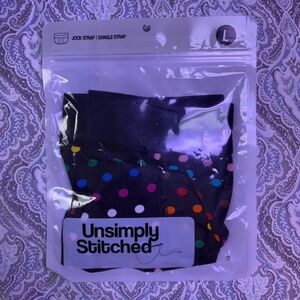 Unsimply Stitched LARGE Pride Black Polkadot Jock NWT